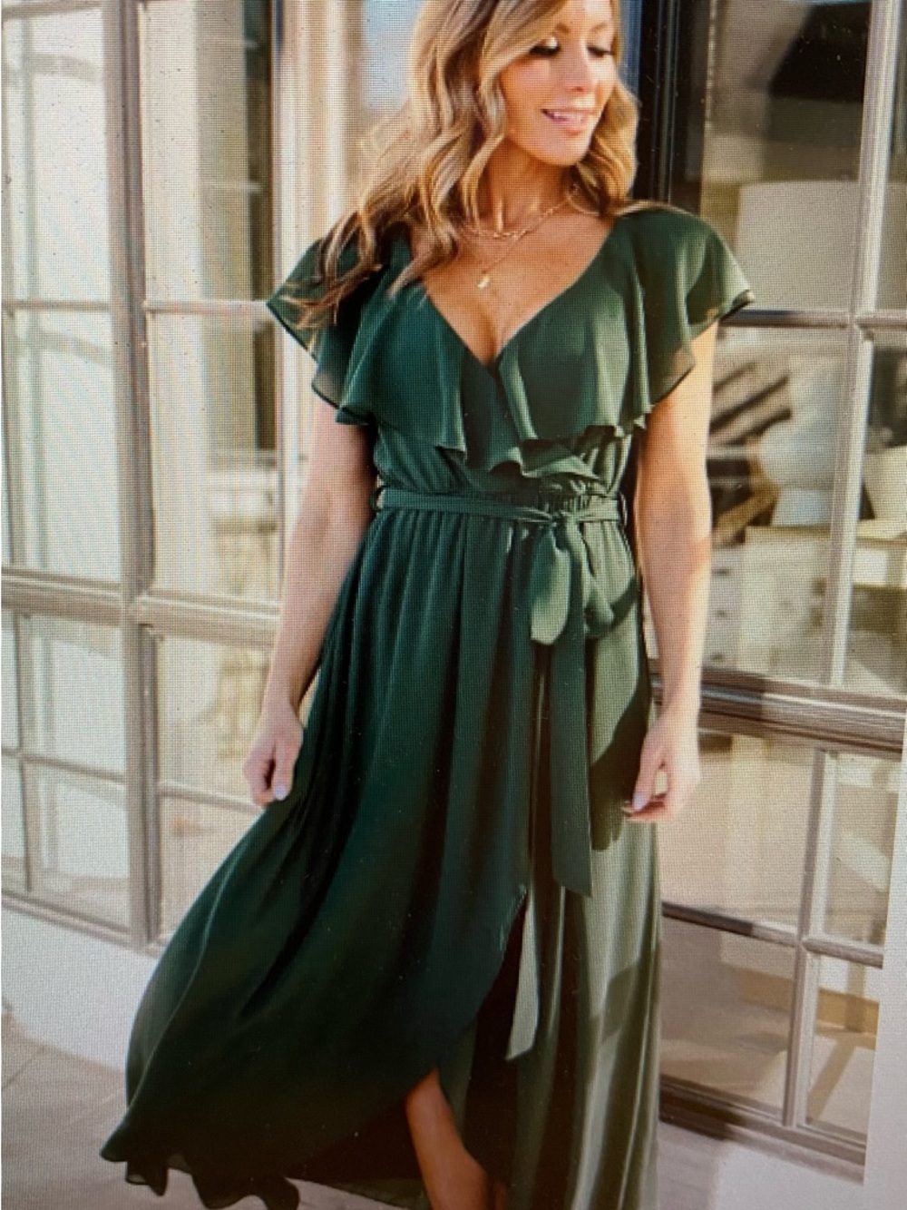 Baltic Born Evergreen Katya Ruffle Maxi Dress
